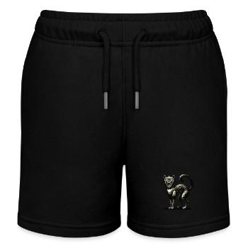 Terrible Witch Cat Scary Horror Cat - Kids Organic Sweat Shorts by Stanley/Stella - black - Front