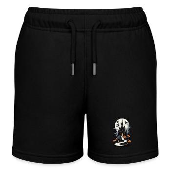 Gruseliges Geisterschloss Magische Gespensterburg - Kinder Organic Joggingshorts Mini Bolter von Stanley/Stella - Schwarz - Vorne