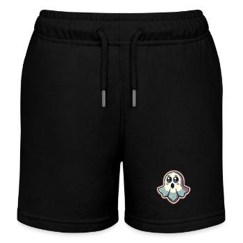 Erschrockenes Gespenst Lustiges Geister Design - Kinder Organic Joggingshorts Mini Bolter von Stanley/Stella - Schwarz - Vorne