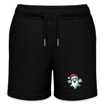 Cute Christmas Ghost Funny Halloween - Kids Organic Sweat Shorts by Stanley/Stella - black - Front