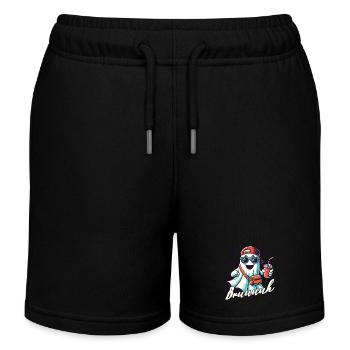 Scary Halloween Ghost Broth - Kids Organic Sweat Shorts by Stanley/Stella - black - Front