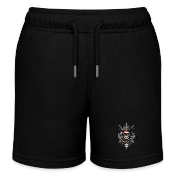 Drapeaux de pirate crâne Jolly Roger costume de pirate - Short de jogging enfant bio Stanley/Stella - noir - Devant
