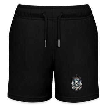 Piratenflaggen Skull Jolly Roger Pirat Kostüm - Kinder Organic Joggingshorts Mini Bolter von Stanley/Stella - Schwarz - Vorne