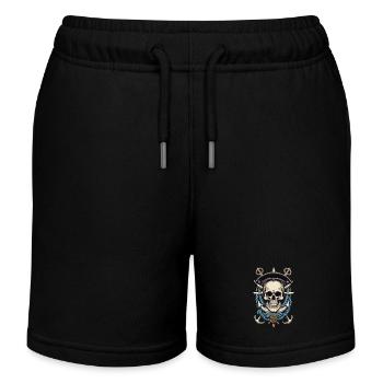 Costume de Pirate Drapeau Drapeau Jolly Roger - Short de jogging enfant bio Stanley/Stella - noir - Devant