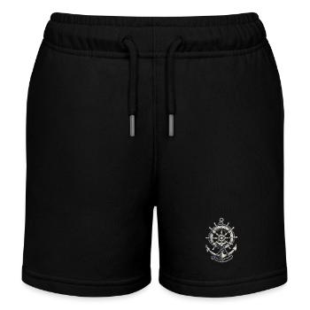 Nautisches Steuerrad Und Anker Design - Kinder Organic Joggingshorts Mini Bolter von Stanley/Stella - Schwarz - Vorne