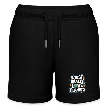 Planet Sonnensystem Astronomie Weltraum - Kinder Organic Joggingshorts Mini Bolter von Stanley/Stella - Schwarz - Vorne
