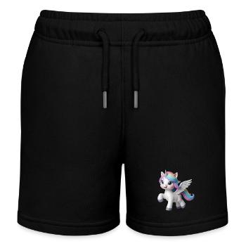 Unicorn 2 - Kids Organic Sweat Shorts by Stanley/Stella - black - Front