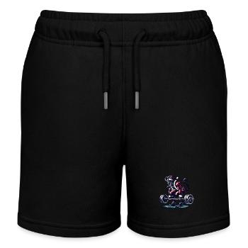 Weihnachtlicher Krampus Bodybuilder Muskeltraining - Kinder Organic Joggingshorts Mini Bolter von Stanley/Stella - Schwarz - Vorne