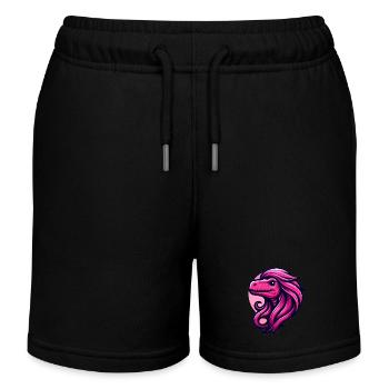 Dino Diva aux cheveux glamour roses - Short de jogging enfant bio Stanley/Stella - noir - Devant