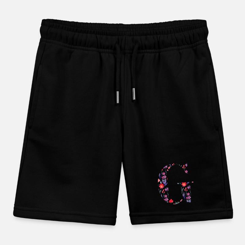 Personalisierter Blumenbuchstabe g - Geschenkidee Kinder Organic Joggingshorts Mini Bolter von Stanley/Stella