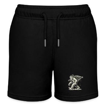 Weihnachtlicher Bigfoot Mit Tannenbaum - Kinder Organic Joggingshorts Mini Bolter von Stanley/Stella - Schwarz - Vorne