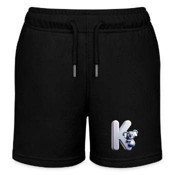 Cuddly koala climbs on the letter K - Kids Organic Sweat Shorts by Stanley/Stella - black - Front