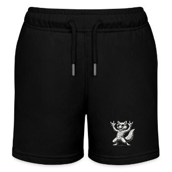 Rock Musik Lustiger Fuchs Konzert - Kinder Organic Joggingshorts Mini Bolter von Stanley/Stella - Schwarz - Vorne
