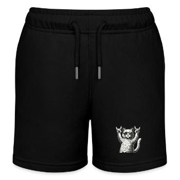 Rock Musik Katze Konzert Festival Design - Kinder Organic Joggingshorts Mini Bolter von Stanley/Stella - Schwarz - Vorne
