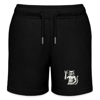 Lustige Rock Musik Katze Heavy Metal Festival - Kinder Organic Joggingshorts Mini Bolter von Stanley/Stella - Schwarz - Vorne