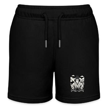 Musik Retro DJ Samurai Streetwear Inspiration - Kinder Organic Joggingshorts Mini Bolter von Stanley/Stella - Schwarz - Vorne