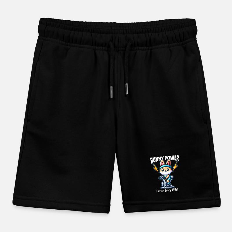 Rabbit spin bike Kids Organic Sweat Shorts by Stanley/Stella