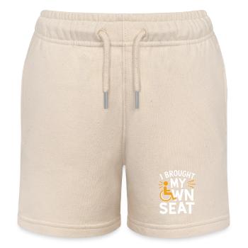 Wheelchair Wheelchair Disabled Humor - Kids Organic Sweat Shorts by Stanley/Stella - soft Ecru - Front