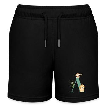 Brief an Green Jungle Animals - Kinder Organic Joggingshorts Mini Bolter von Stanley/Stella - Schwarz - Vorne