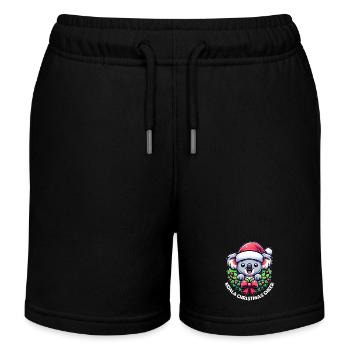 Christmas Koala - Kids Organic Sweat Shorts by Stanley/Stella - black - Front