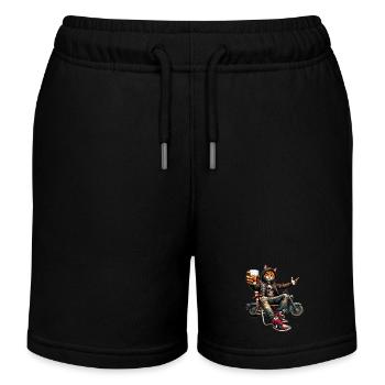 Motorrad biker bike motocross - Kinder Organic Joggingshorts Mini Bolter von Stanley/Stella - Schwarz - Vorne