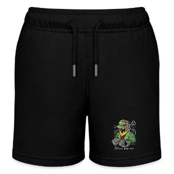 Saint-Patrick Gamer trèfle et dehors - Short de jogging enfant bio Stanley/Stella - noir - Devant