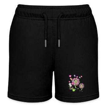 Garten Blume Blumen Kinder Kind - Kinder Organic Joggingshorts Mini Bolter von Stanley/Stella - Schwarz - Vorne