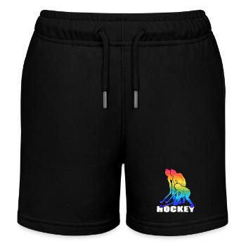 Hockey Feldhockey Hockey-girl Hockeysaison - Kinder Organic Joggingshorts Mini Bolter von Stanley/Stella - Schwarz - Vorne