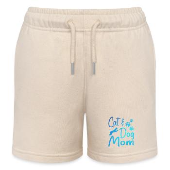 Pet Cat And Dog Mom Tees For Women, Cat Dog Mom - Kids Organic Sweat Shorts by Stanley/Stella - soft Ecru - Front