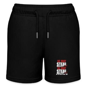 Baseball He May Steal My Heart - Kids Organic Sweat Shorts by Stanley/Stella - black - Front