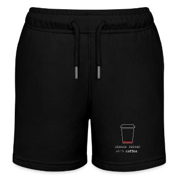 Aufladen mit Kaffee – Low Battery & Coffee - Kinder Organic Joggingshorts Mini Bolter von Stanley/Stella - Schwarz - Vorne