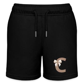 Lettre C Nœud - Short de jogging enfant bio Stanley/Stella - noir - Devant