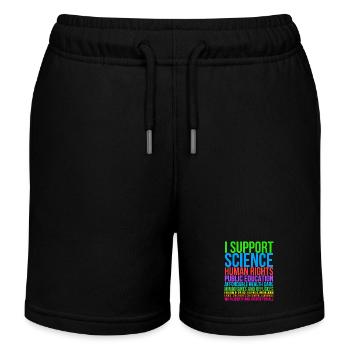 I Support Science - Kids Organic Sweat Shorts by Stanley/Stella - black - Front