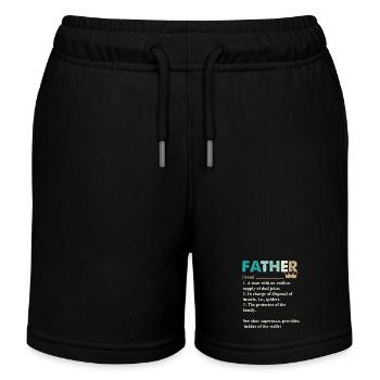 Papa Père Fête des Pères - Short de jogging enfant bio Stanley/Stella - noir - Devant