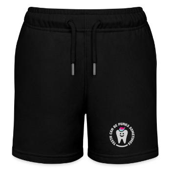 teeth punk zahn - Kids Organic Sweat Shorts by Stanley/Stella - black - Front