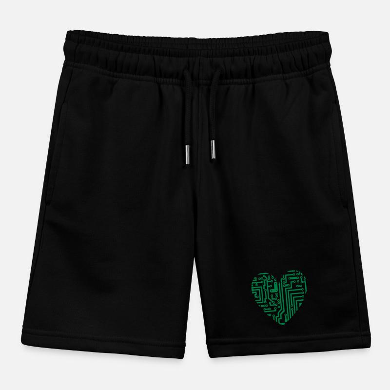 Computer Heart Kids Organic Sweat Shorts by Stanley/Stella