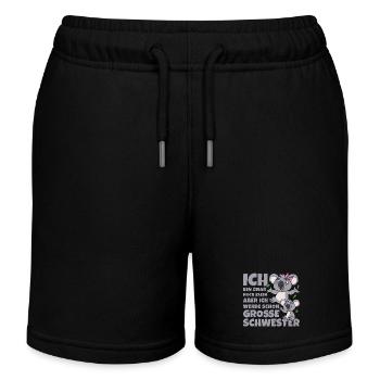 Große Schwester Koala Koalas Geschwister Mädchen - Kinder Organic Joggingshorts Mini Bolter von Stanley/Stella - Schwarz - Vorne