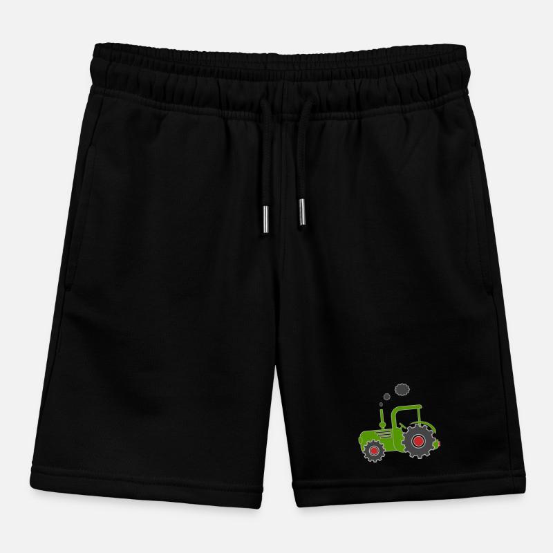 Green Tractor Kids Organic Sweat Shorts by Stanley/Stella