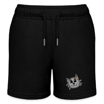 Niedliche Katze Kopf - Kinder Organic Joggingshorts Mini Bolter von Stanley/Stella - Schwarz - Vorne