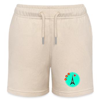PARIS. CAPITAL CITY. CITY. FRANCE. PARISIAN. PARISIAN - Kids Organic Sweat Shorts by Stanley/Stella - soft Ecru - Front