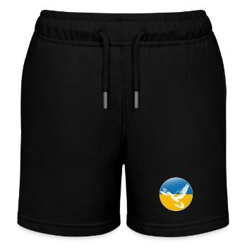 Ukraine Friedenstaube - Kinder Organic Joggingshorts Mini Bolter von Stanley/Stella - Schwarz - Vorne