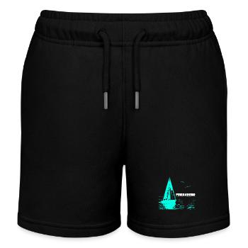 Feierabend Segelboot und 2 Möwen - Kinder Organic Joggingshorts Mini Bolter von Stanley/Stella - Schwarz - Vorne