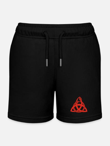 Rote Schlangen und keltisches Symbol - Kinder Organic Joggingshorts Mini Bolter von Stanley/Stella - Schwarz