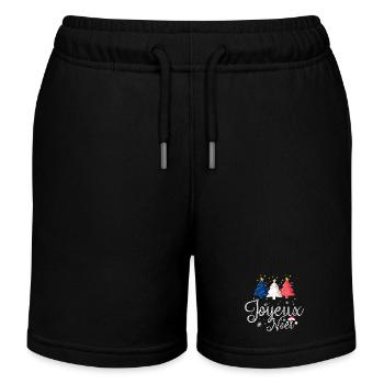 Joyeux Noël Weihnachtsbäume Frankreich Flagge - Kinder Organic Joggingshorts Mini Bolter von Stanley/Stella - Schwarz - Vorne