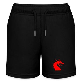Silhouette de tête de dragon rouge - Short de jogging enfant bio Stanley/Stella - noir - Devant