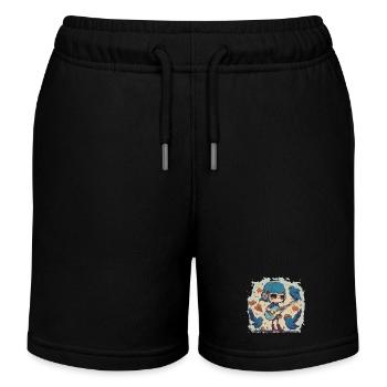 Mädchen mit Gitarre im Herbst - Kinder Organic Joggingshorts Mini Bolter von Stanley/Stella - Schwarz - Vorne