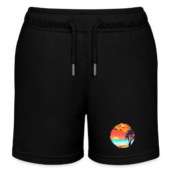 Sommer Sonnenuntergang Strand Aquarell - Kinder Organic Joggingshorts Mini Bolter von Stanley/Stella - Schwarz - Vorne