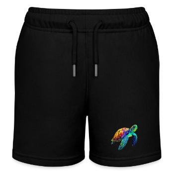 Sea turtle - Kids Organic Sweat Shorts by Stanley/Stella - black - Front