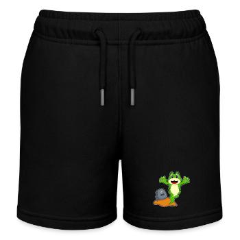 Frosch Halloween Grabstein - Kinder Organic Joggingshorts Mini Bolter von Stanley/Stella - Schwarz - Vorne