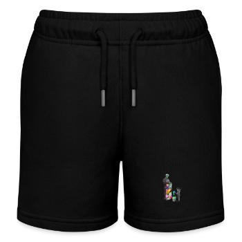 Artistic Graffiti Child and Adult Scene - Kids Organic Sweat Shorts by Stanley/Stella - black - Front